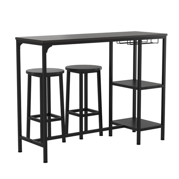 Bartisch mit Barhocker Set HOVMARK 120 x 40 x 90 cm schwarz