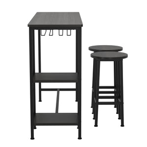 Bartisch mit Barhocker Set HOVMARK 120 x 40 x 90 cm schwarz