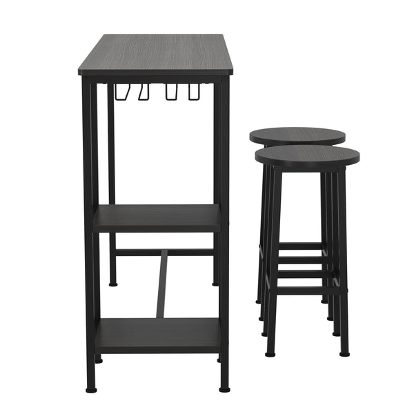 Bartisch mit Barhocker Set HOVMARK 120 x 40 x 90 cm schwarz
