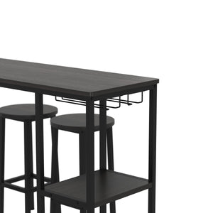 Bartisch mit Barhocker Set HOVMARK 120 x 40 x 90 cm schwarz