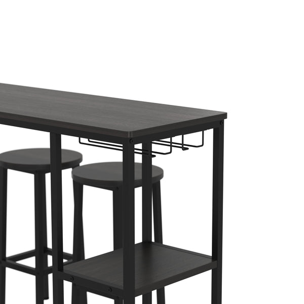 Bartisch mit Barhocker Set HOVMARK 120 x 40 x 90 cm schwarz