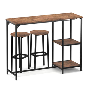 Vintage bar table and bar stool set BONITA 120 x 40 x 91 cm