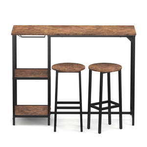 Vintage bar table and bar stool set BONITA 120 x 40 x 91 cm