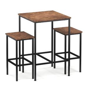 Bartisch mit Barhocker Set Vintage BONITA 60 x 60 x 90 cm