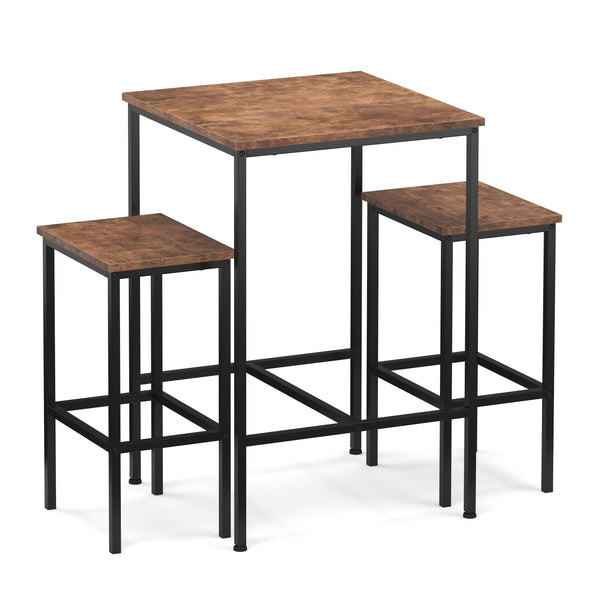 Bartisch mit Barhocker Set Vintage BONITA 60 x 60 x 90 cm