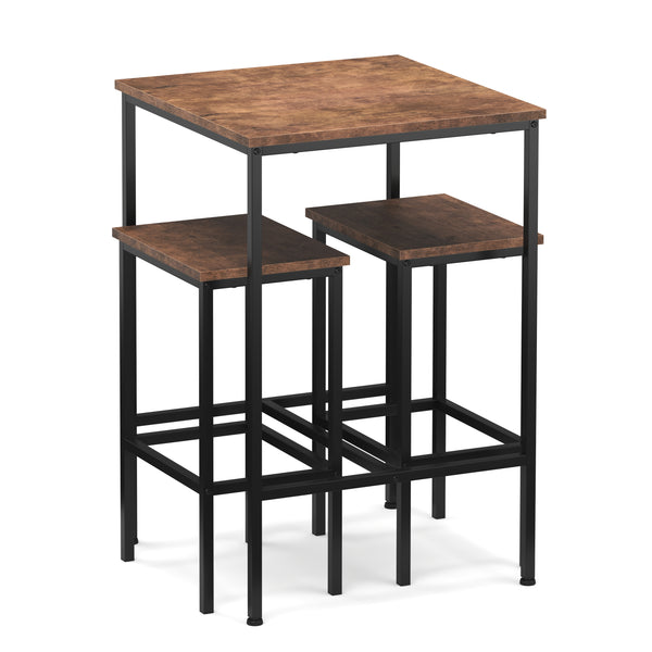 Bartisch mit Barhocker Set Vintage BONITA 60 x 60 x 90 cm