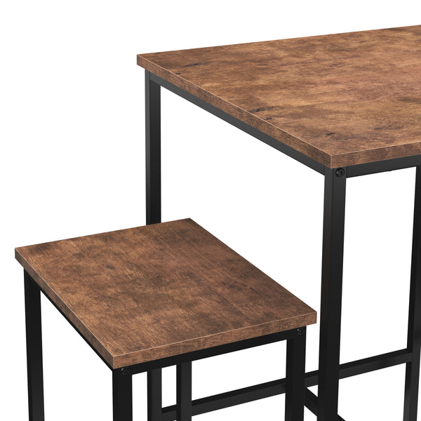 Bartisch mit Barhocker Set Vintage BONITA 60 x 60 x 90 cm
