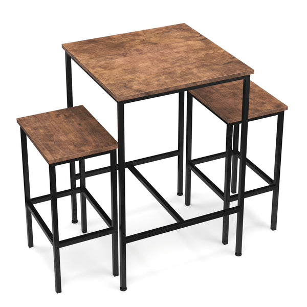 Bartisch mit Barhocker Set Vintage BONITA 60 x 60 x 90 cm