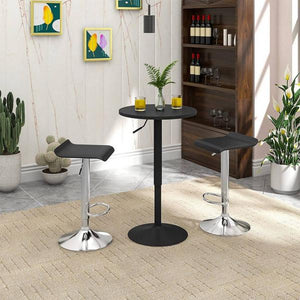 Bartisch mit runder Tischplatte höhenverstellbar aus MDF Metall
