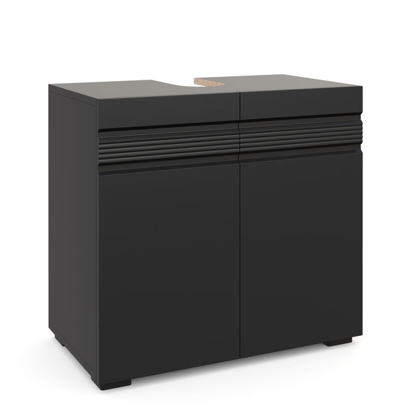 Waschbeckenunterschrank 60 x 34 x 56 cm schwarz