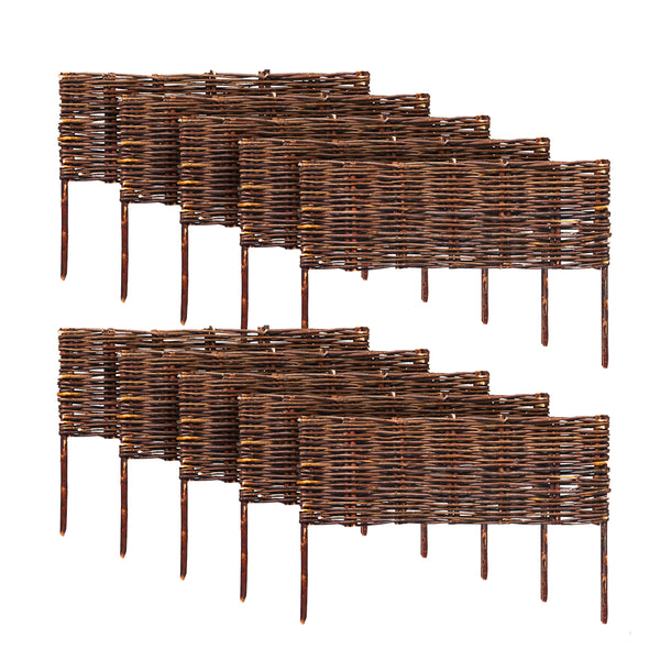 Beeteinfassung Weide geflochten 10er Set 60 x 20 cm