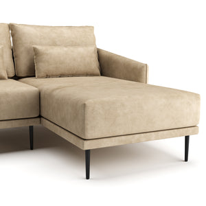 Ecksofa Leder LIV rechts beige