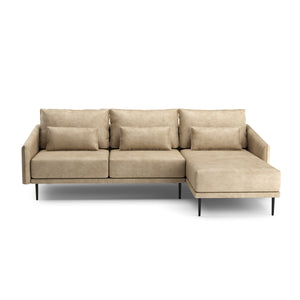 Ecksofa Leder LIV rechts beige