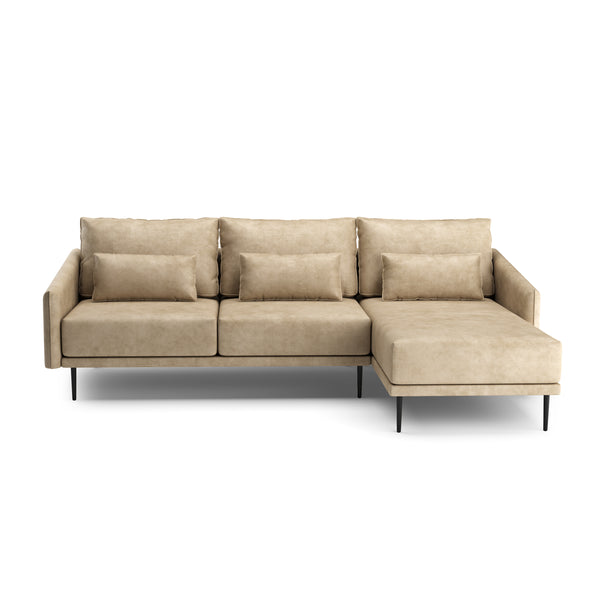 Ecksofa Leder LIV rechts beige
