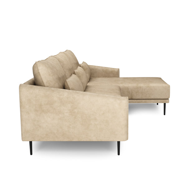 Ecksofa Leder LIV rechts beige