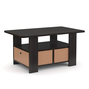 Beistelltisch BERNARDO dunkelbraun/beige