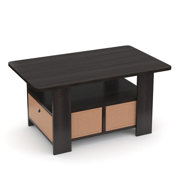 Beistelltisch BERNARDO dunkelbraun/beige