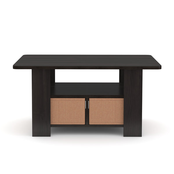 Beistelltisch BERNARDO dunkelbraun/beige