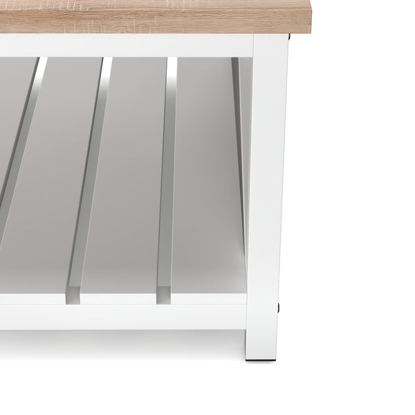Beistelltisch BRAVON 79 x 79 x 45 cm weiss/braun