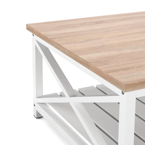 Beistelltisch BRAVON 79 x 79 x 45 cm weiss/braun