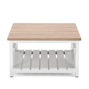 Beistelltisch BRAVON 79 x 79 x 45 cm weiss/braun