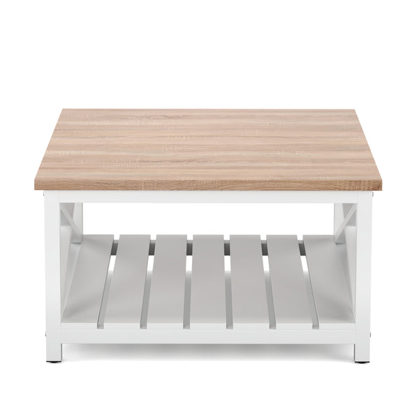 Beistelltisch BRAVON 79 x 79 x 45 cm weiss/braun