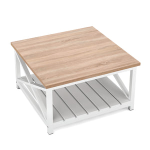 Beistelltisch BRAVON 79 x 79 x 45 cm weiss/braun