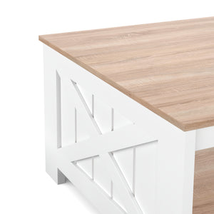 Beistelltisch BRAVON 80 x 80 x 45 cm weiss/braun