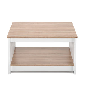 Beistelltisch BRAVON 80 x 80 x 45 cm weiss/braun
