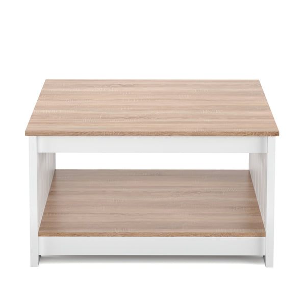 Beistelltisch BRAVON 80 x 80 x 45 cm weiss/braun