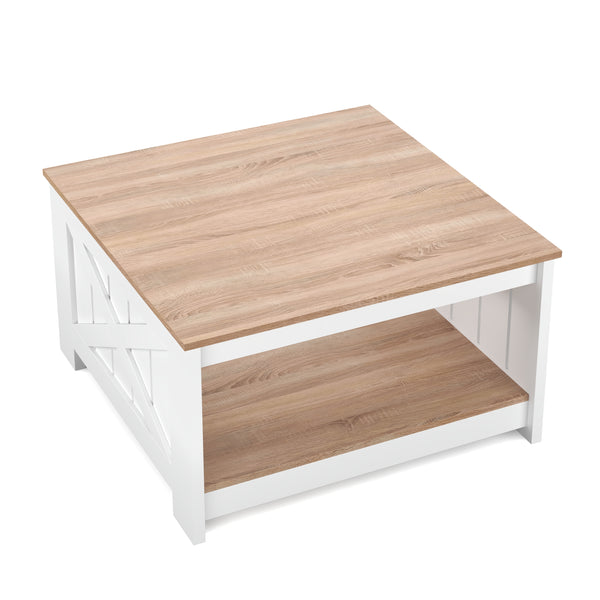 Beistelltisch BRAVON 80 x 80 x 45 cm weiss/braun