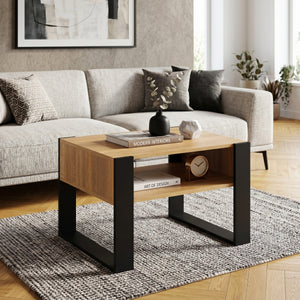 Beistelltisch CHELSEA 65 x 54 x 45 cm braun/schwarz