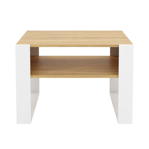 Beistelltisch CHELSEA 65 x 54 x 45 cm braun/weiss