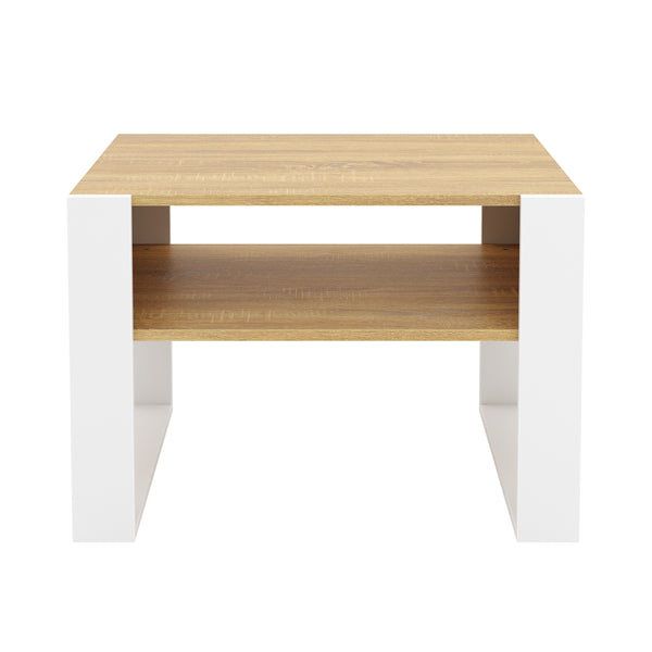 Beistelltisch CHELSEA 65 x 54 x 45 cm braun/weiss