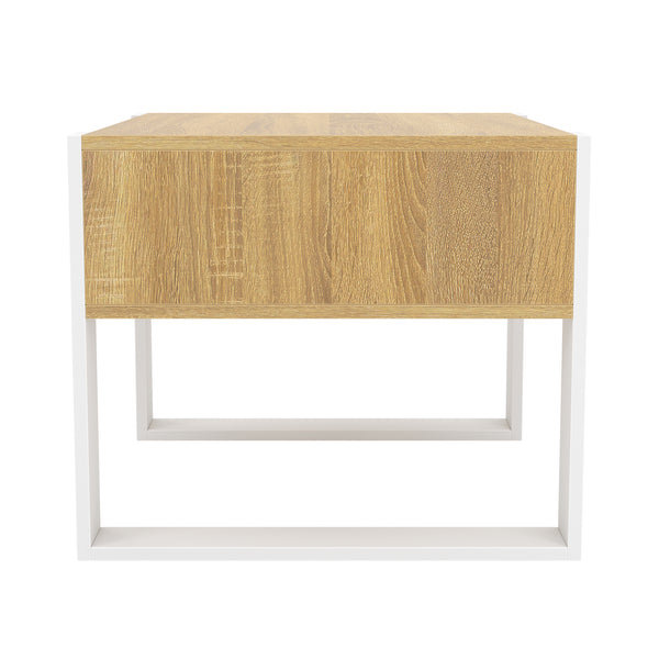 Beistelltisch CHELSEA 65 x 54 x 45 cm braun/weiss