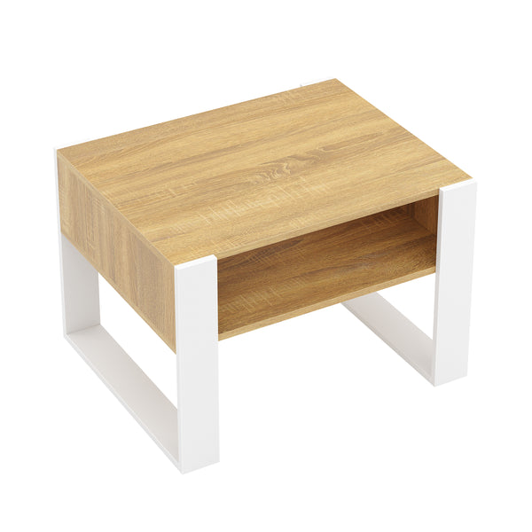 Beistelltisch CHELSEA 65 x 54 x 45 cm braun/weiss
