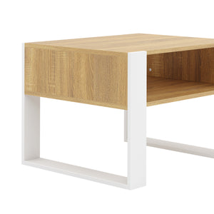 Beistelltisch CHELSEA 65 x 54 x 45 cm braun/weiss