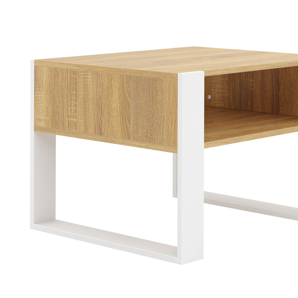 Beistelltisch CHELSEA 65 x 54 x 45 cm braun/weiss