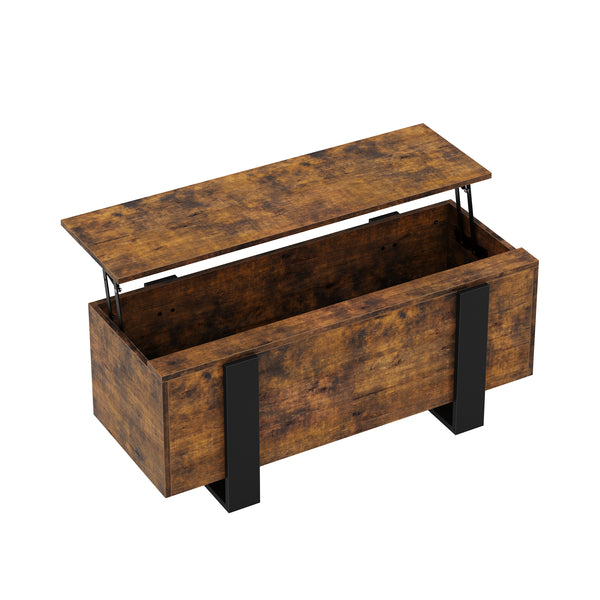 Beistelltisch CHELSEA mit Stauraum 98 x 50 x 40 cm braun/schwarz