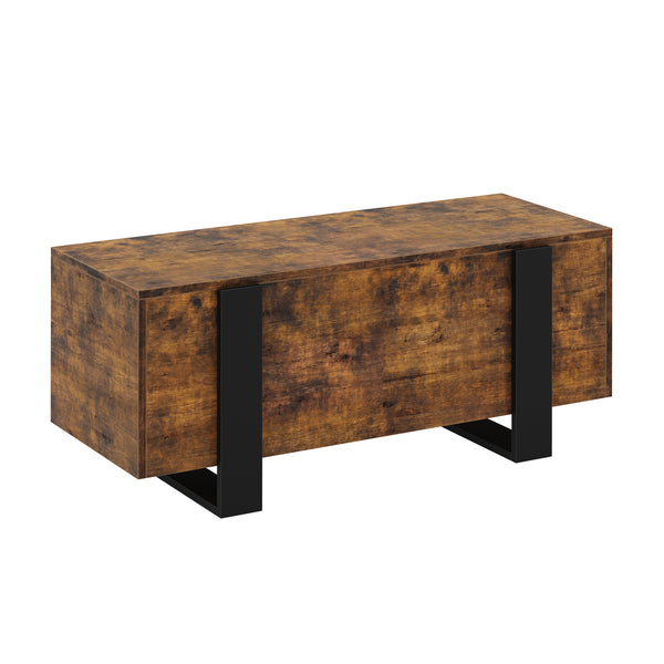 Beistelltisch CHELSEA mit Stauraum 98 x 50 x 40 cm braun/schwarz