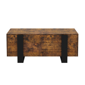 Beistelltisch CHELSEA mit Stauraum 98 x 50 x 40 cm braun/schwarz