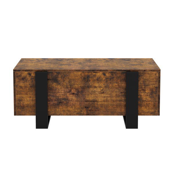 Beistelltisch CHELSEA mit Stauraum 98 x 50 x 40 cm braun/schwarz