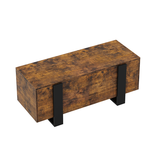 Beistelltisch CHELSEA mit Stauraum 98 x 50 x 40 cm braun/schwarz