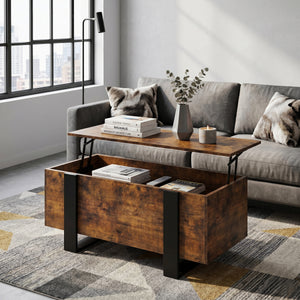 Beistelltisch CHELSEA mit Stauraum 98 x 50 x 40 cm braun/schwarz
