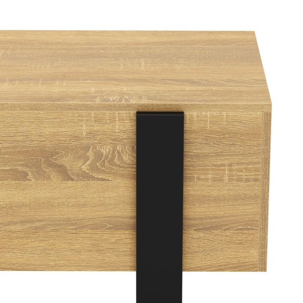 Beistelltisch CHELSEA mit Stauraum 98 x 50 x 40 cm hellbraun/schwarz