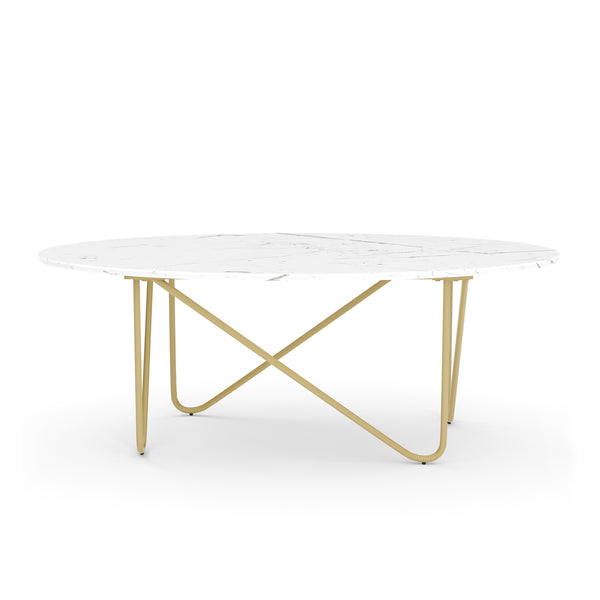 Beistelltisch COSTA 120 x 60 x 43 cm weiss/gold