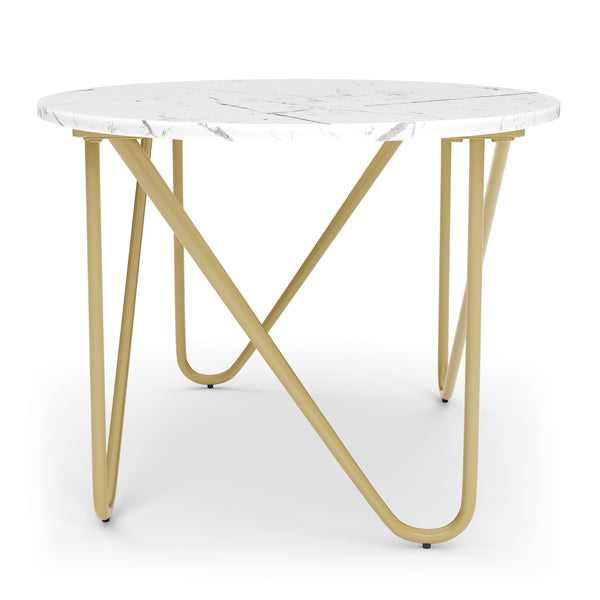 Beistelltisch COSTA 120 x 60 x 43 cm weiss/gold