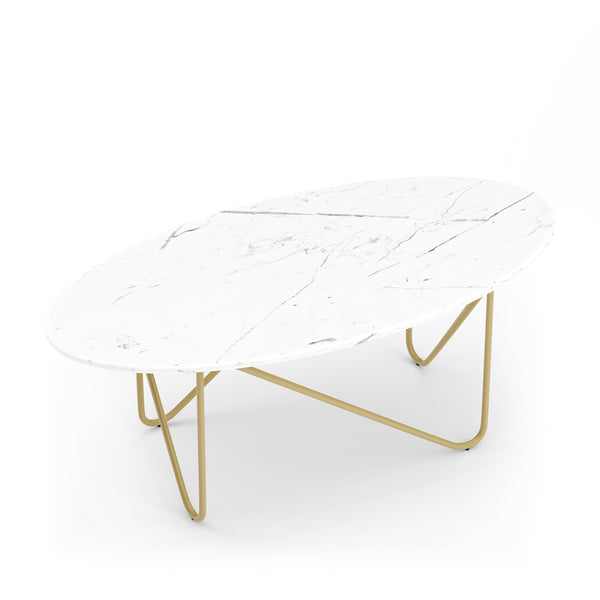 Beistelltisch COSTA 120 x 60 x 43 cm weiss/gold