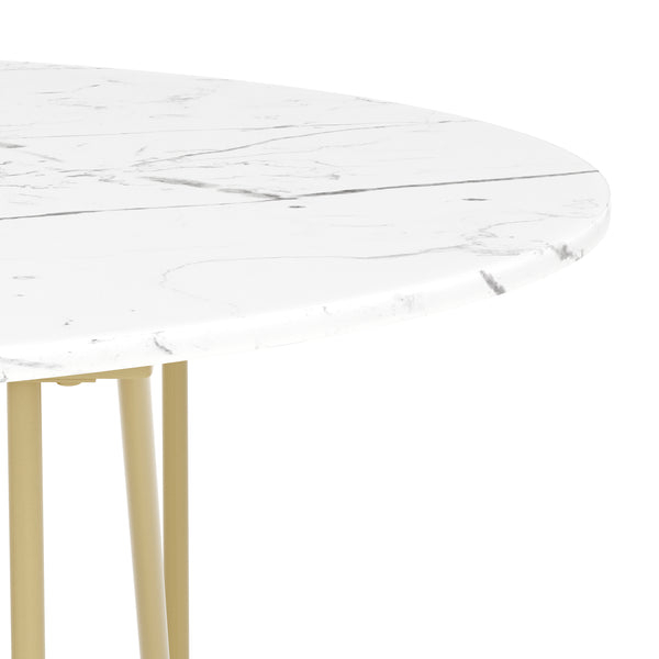 Beistelltisch COSTA 120 x 60 x 43 cm weiss/gold