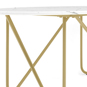 Beistelltisch COSTA 120 x 60 x 43 cm weiss/gold